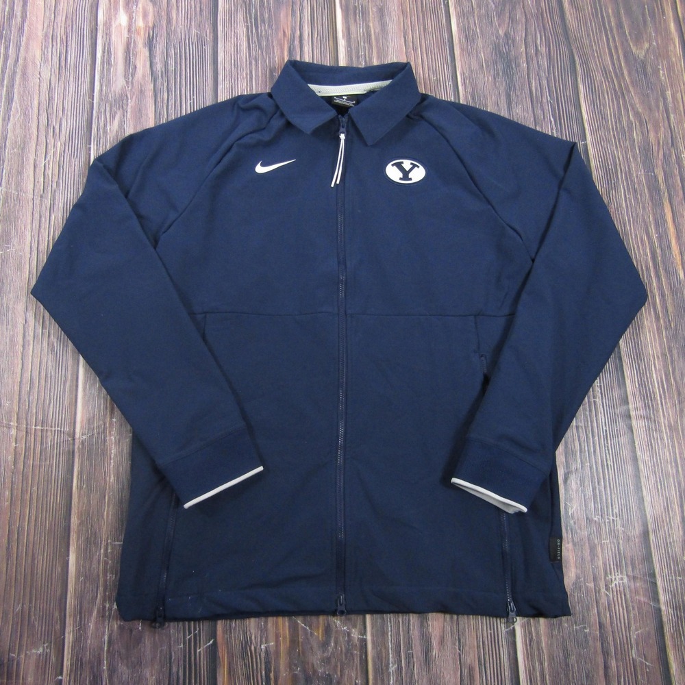 Nike BYU Jacket Mens M Blue Track Jacket Full Zip Lined Lightweight Pockets